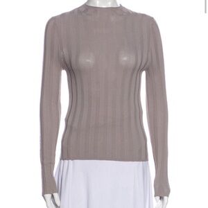 Taupe Ribbed Long Sleeve Top